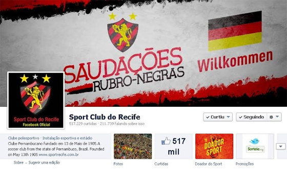 Facebook do Sport em maio de 2014