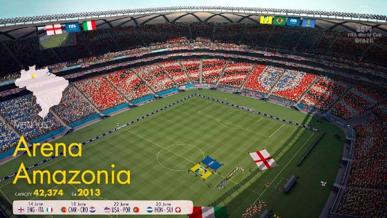 Arena Amazônia no game Fifa World Cup 2014. Crédito: EA Sports