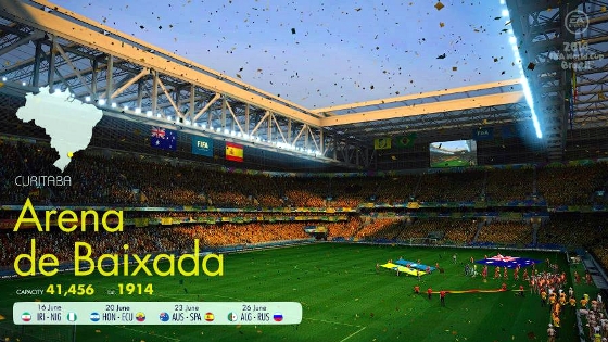 Arena da Baixada no game Fifa World Cup 2014. Crédito: EA Sports