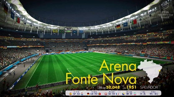 Fonte Nova no game Fifa World Cup 2014. Crédito: EA Sports