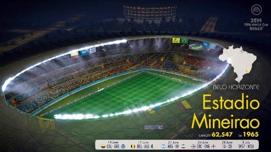 Mineirão no game Fifa World Cup 2014. Crédito: EA Sports