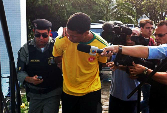 Everton Felipe, suspeito de matar o torcedor Paulo Ricardo, após o jogo Santa Cruz x Paraná, na Série B 2014. Foto: Anderson Malagutti/DP/D.A Press