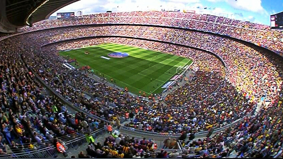 Torcida do Barcelona no Camp Nou na última rodada da liga espanhola 2013/2014. Crédito: FCBarcelona