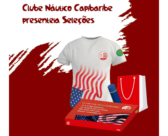 Kit do Náutico para as seleções que treinarem no CT Wilson Campos. Crédito: twitter.com/nauticope