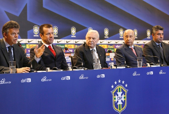 Apresentação de Dunga como novo técnico da Seleção Brasileira em 2014. Foto: Rafael Ribeiro/CBF