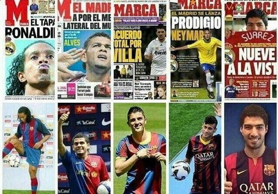Jornal de Madri (Marca) crava os novos "reforços" do Real Madrid. Crédito: reprodução/twitter