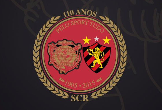 Emblema oficial dos 110 anos do Sport, em 2015. Crédito: Sport/twitter