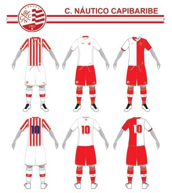 Padrões do Náutico no cadastro nacional de uniformes de times (CNUT), da CBF, para a temporada 2015