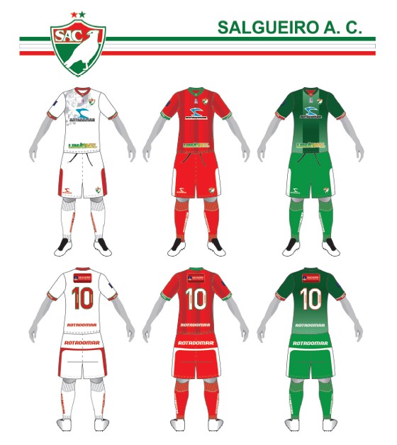 Padrões do Salgueiro no cadastro nacional de uniformes de times (CNUT), da CBF, para a temporada 2015