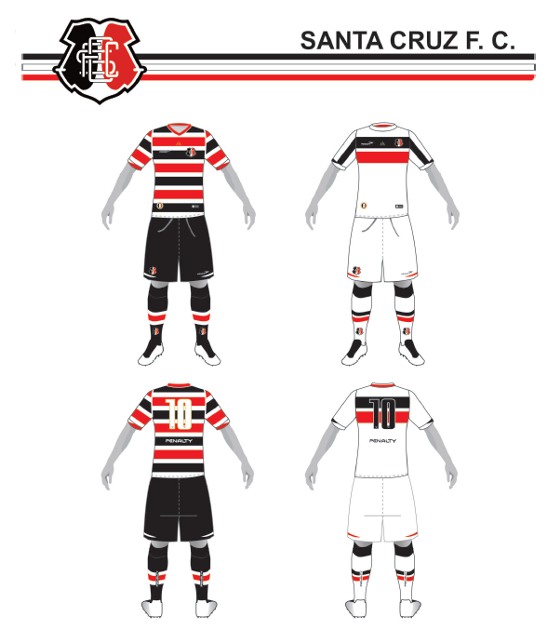 Padrões do Santa Cruz no cadastro nacional de uniformes de times (CNUT), da CBF, para a temporada 2015