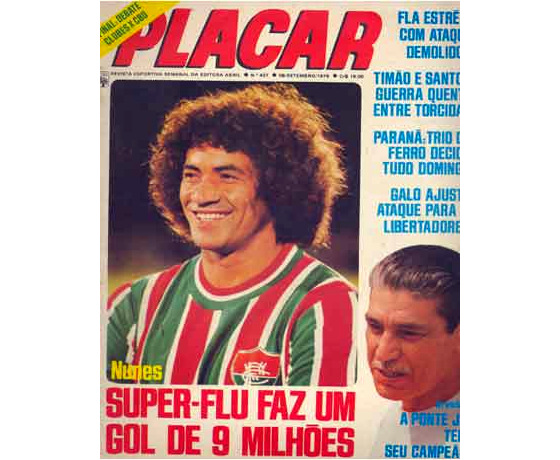 Revista Placar de setembro de 1978, com a venda de Nunes, do Santa Cruz para o Fluminense