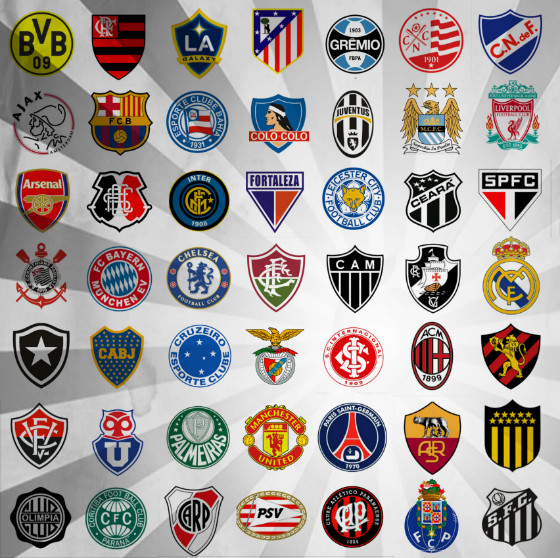 Clubes do Brasil, Américas do Sul e do Norte e da Europa. Arte: Cassio Zirpoli/DP
