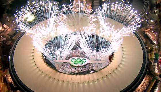 Cerimônia de abertura dos Jogos Olímpicos de 2016, no Rio de Janeiro. Crédito: Rede Globo/reprodução