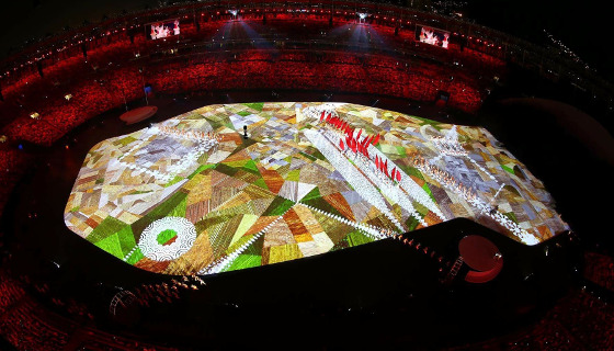 Cerimônia de abertura dos Jogos Olímpicos de 2016, no Rio de Janeiro. Crédito: Olimpíada/twitter (@Olympics)