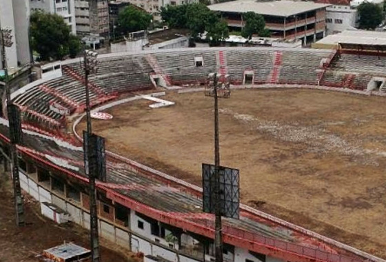 Situação atual do estádio dos Aflitos. Foto: Diego Pascoal/twitter