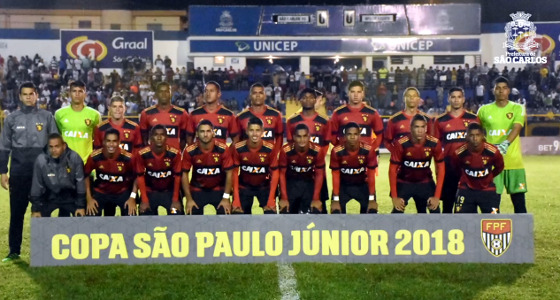 O time do Sport na Copa São Paulo de Juniores de 2018. Foto: Prefeitura de São Carlos/facebook (reprodução)