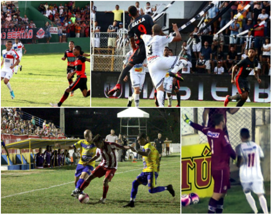 Pernambucano 2018, 5ª rodada: Flamengo 0 x 1 Afogados (Cláudio Gomes/Afogados FC), Central 1 x 1 Sport (Williams Aguiar/Sport), Pesqueira 1 x 1 Náutico (Léo Lemos/Náutico) e Salgueiro 1 x 1 Santa Cruz (Premiere/reprodução)