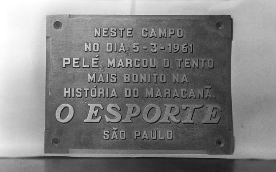 O "gol de placa" de Pelé. Crédito: Pelé/twiiter (via Agência O Globo)