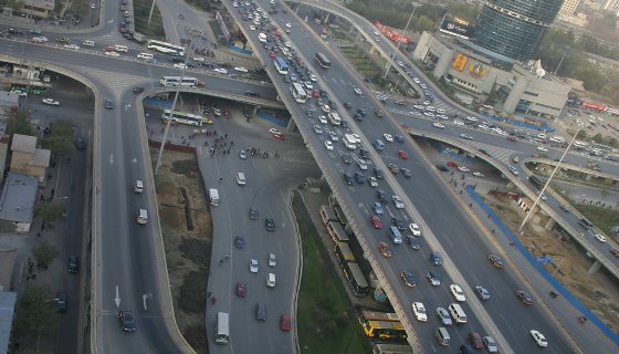 Vista aérea do trânsito em Pequim - Foto - reprodução internet